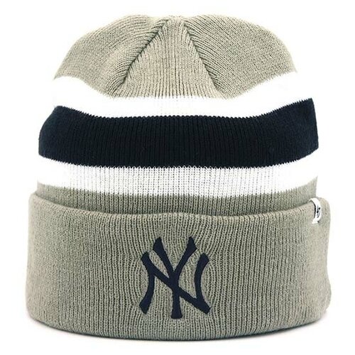 Шапка '47 Brand, размер 57-61, серый, синий шапка 47brand brain freeze cuff knit new york yankees серый b brnfz17ace gy