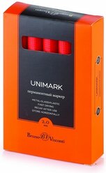 Маркер перманентный "UniMark" красный. Цена за 1 шт.