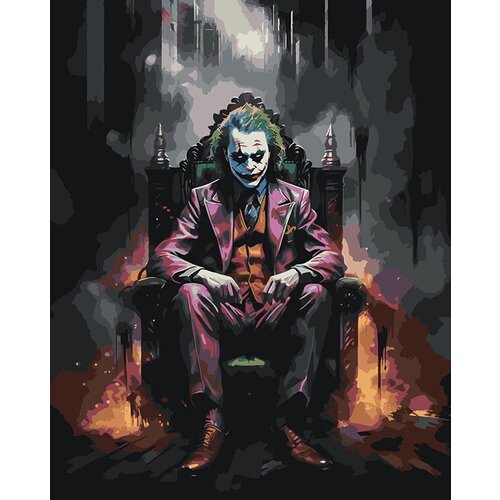Картина по номерам ЖПН на холсте с подрамником Джокер Joker: Злодей на троне, Раскраска 40x50 см, Фильмы