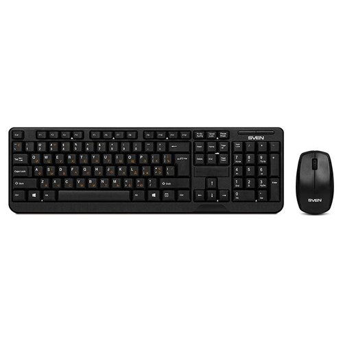 Комплект клавиатура + мышь SVEN Comfort 3300 Wireless Black USB, черный, английская/русская