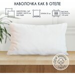 Наволочка HORECA на подушку 50х70 1 шт сатин, белая отельная, монохром для комплекта постельного белья отеля - изображение