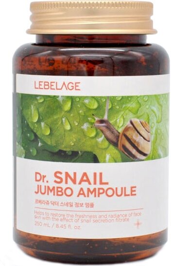 Сыворотка для лица с муцином улитки укрепляющая Lebelage Dr. Snail Jumbo Ampoule, 250 мл