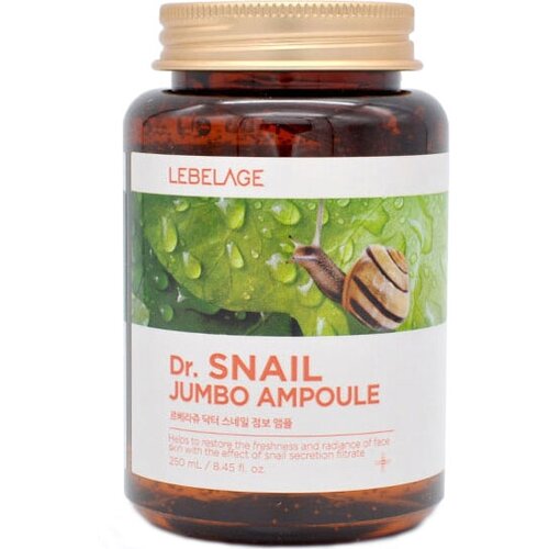 Сыворотка для лица с муцином улитки укрепляющая Lebelage Dr. Snail Jumbo Ampoule, 250 мл