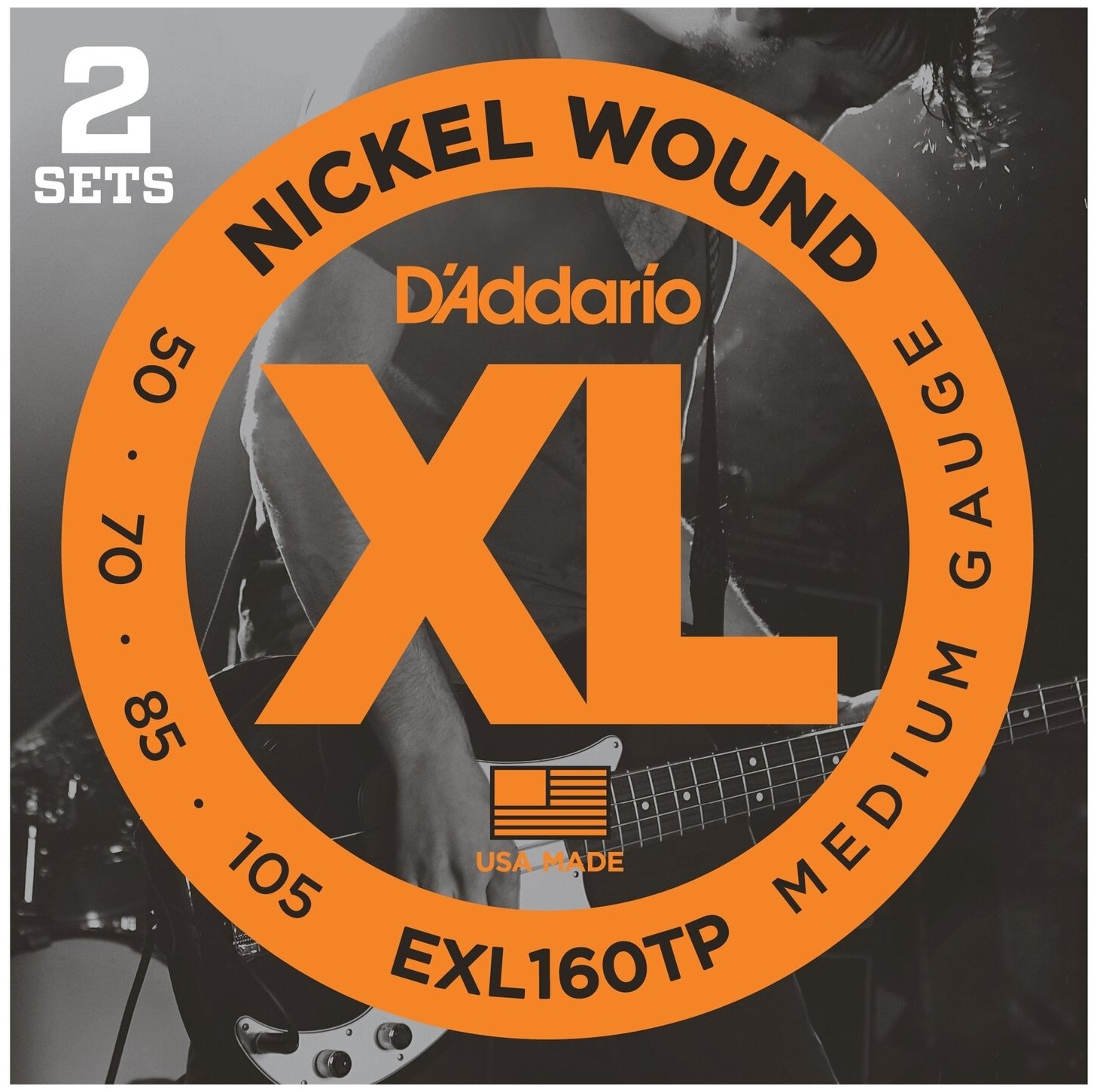 D'Addario EXL160TP Струны Бас, Red Long, 050-105, 2 комплекта