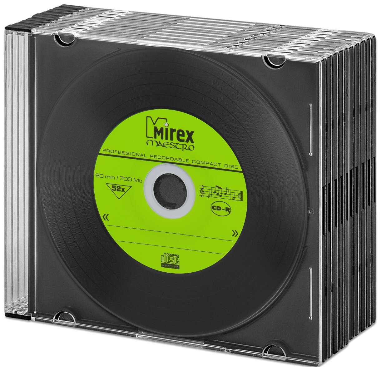 Диск Mirex CD-R 700Mb MAESTRO Vinyl (пластинка) slim 10 шт.