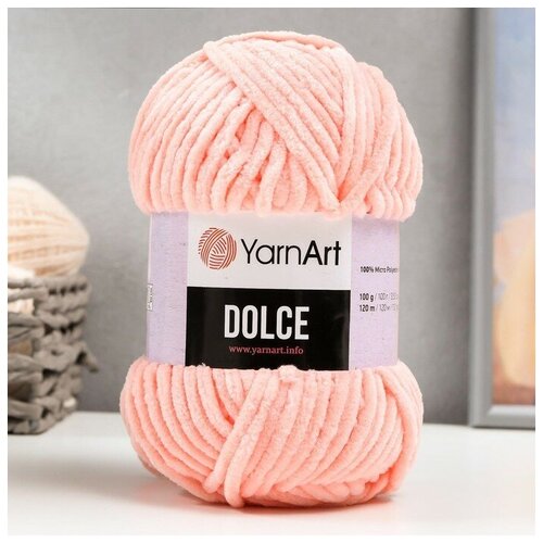 Пряжа YarnArt Dolce 100% микрополиэстер 120 м /100 гр (764 персик) - 1 шт