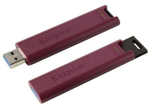 Флешка USB Kingston DataTraveler 512ГБ, USB3.2, черный и бордовый [dta/512gb] - фото №2