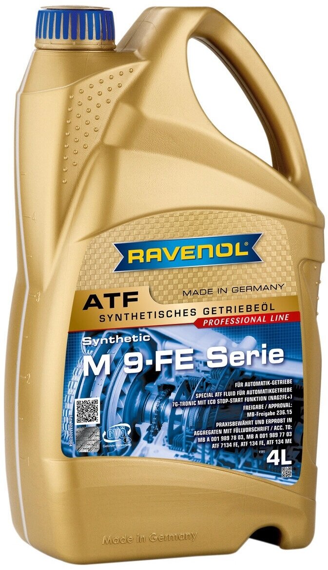 Трансмиссионное масло RAVENOL ATF M 9-FE Serie, синтетическое, 4 л