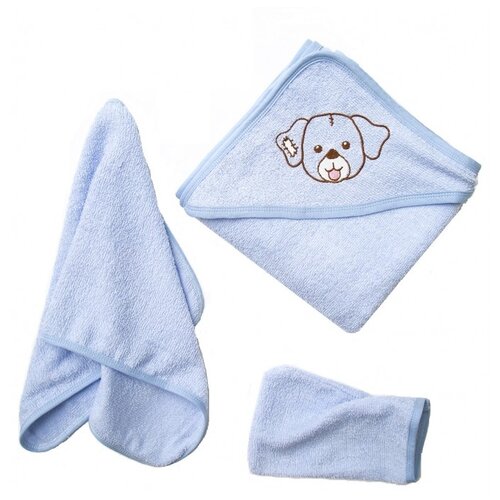 Набор полотенец Baby Nice MK332 Собачка банное, голубой
