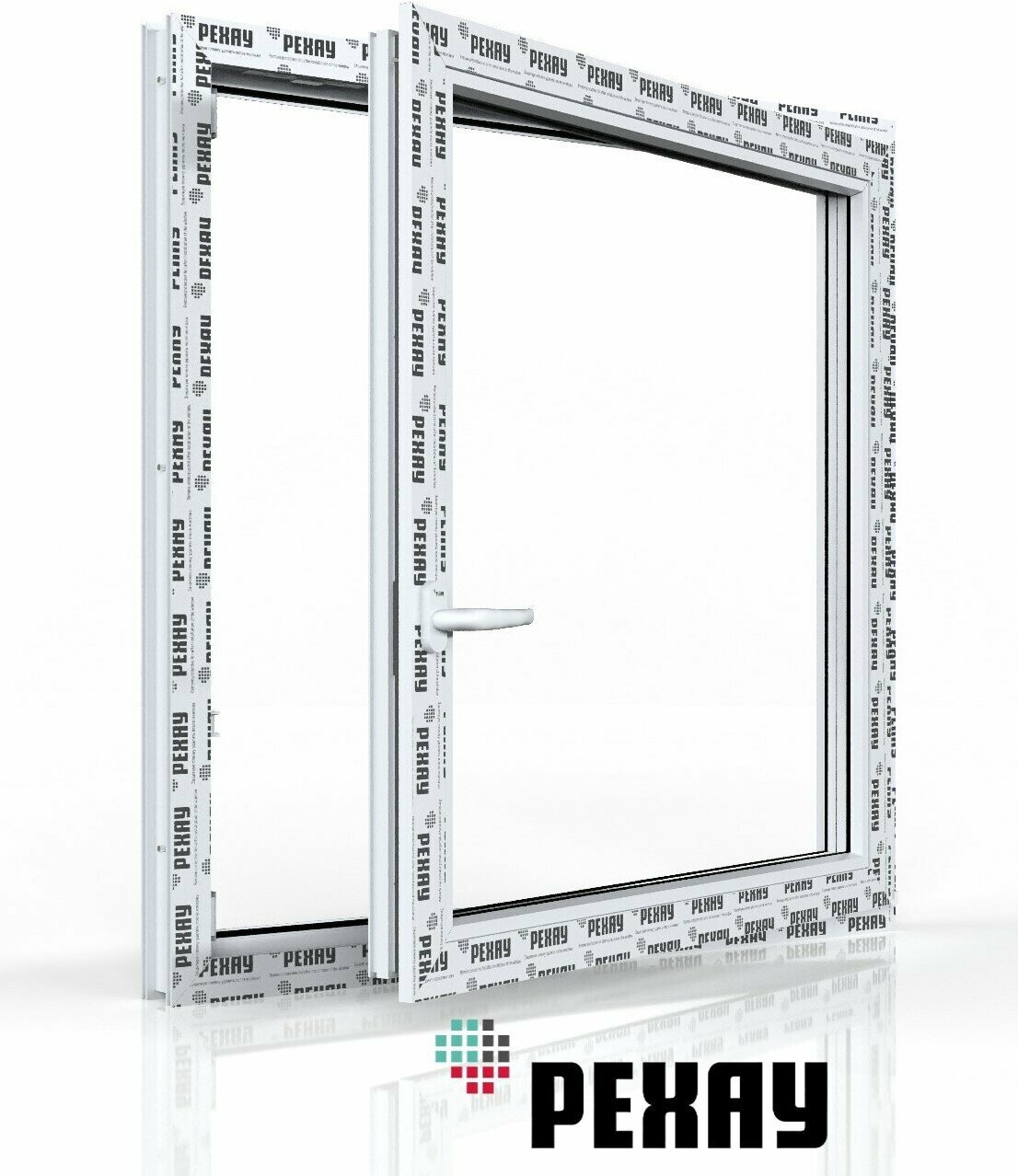 Пластиковое окно ПВХ РЕХАУ BLITZ 650х600 мм (ВхШ), одностворчатое поворотно-откидное правое, однокамерный стеклопакет, белое