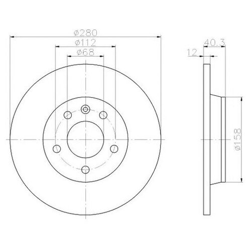 фото Тормозной диск hella 8dd 355 105-611 для vw kombi t2, transporter iv