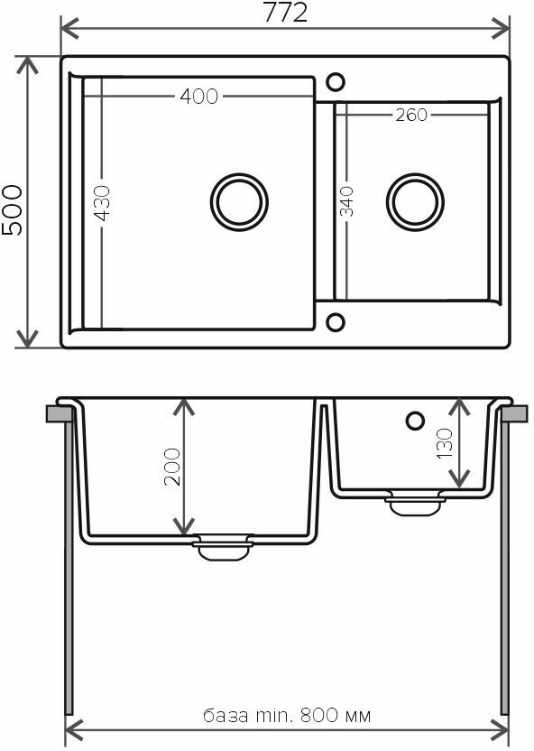 Кухонная мойка Polygran Brig-772 черный (16)