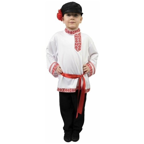 Рубаха косоворотка детская для мальчика белая карнавальная