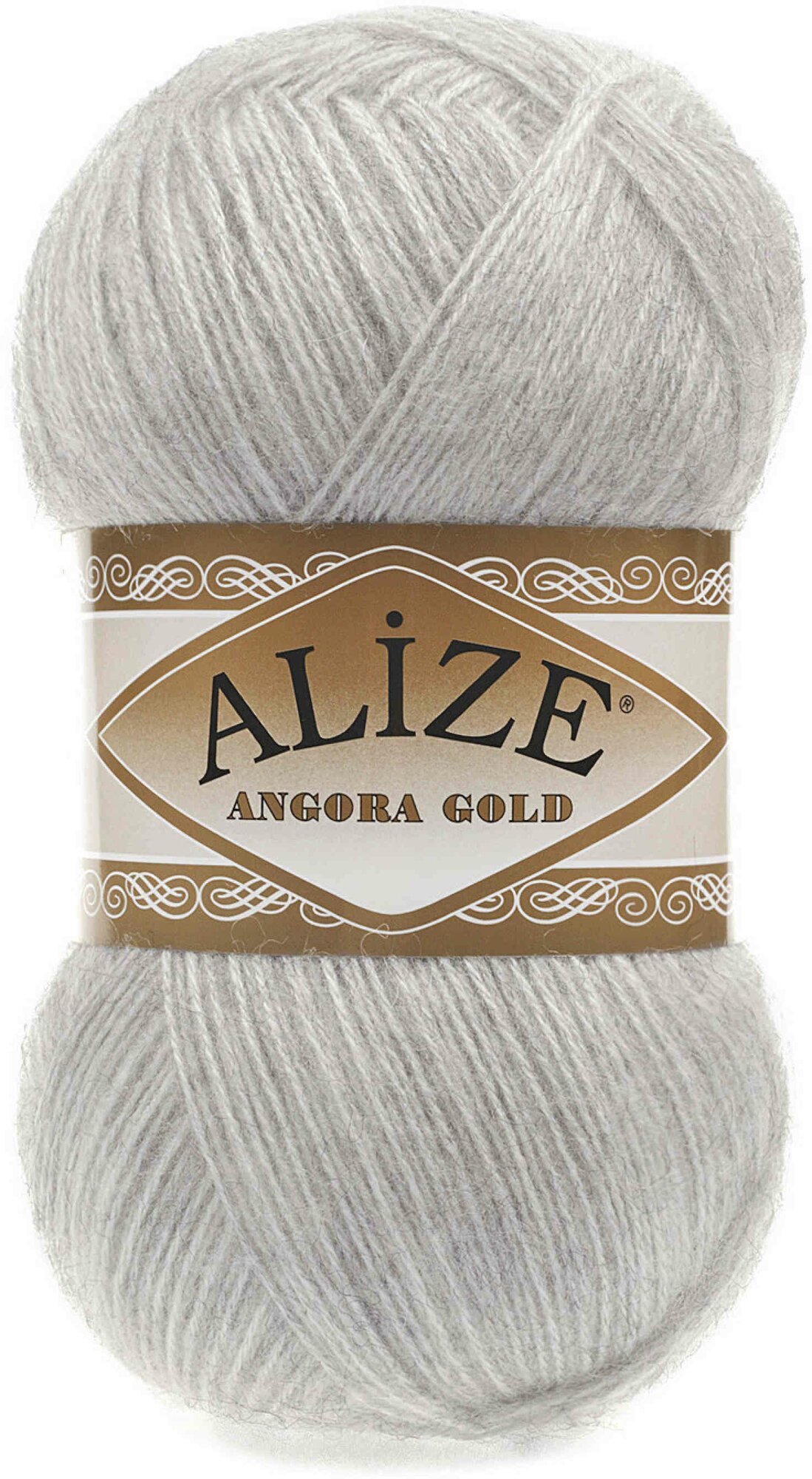 Пряжа Alize Angora Gold светло-серый меланж (208), 80%акрил/20%шерсть, 550м, 100г, 3шт