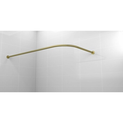 Карниз для ванной 130x115см (Штанга 20мм) Г-образный, угловой Усиленный, цельный из нержавейки цвет бронза
