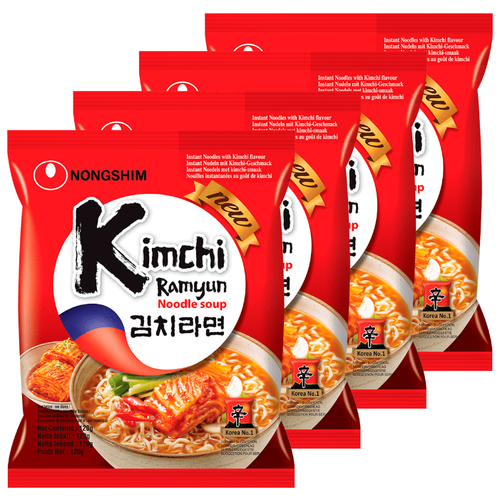 Лапша быстрого приготовления Кимчи Рамен Nongshim, пачка 120 г х 20 шт