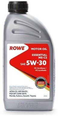 ROWE 20363-177-2A Масло моторное синтетическое . ROWE Еssential SAE 5W-30 MS-C2 NEW 1 л.