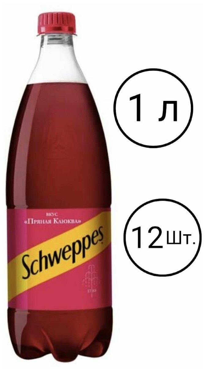 Напиток газированный «Schweppes» Пряная Клюква 1.0л 12 шт - фотография № 2