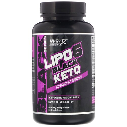 Nutrex жиросжигатель Lipo-6 Black Keto, 60 шт., нейтральный nutrex lipo 6 carnitine 60 шт нейтральный