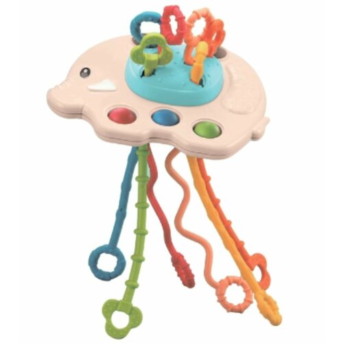 Игрушка развивающая Elefantino Слоник,6 резиночек с уникальной текстурой, элементы поп ит, можно игр развивающая игрушка elefantino куб первые уроки it104347 6 дет разноцветный