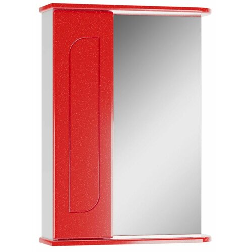 Шкаф-зеркало для ванной комнаты Радуга Красный, 51,6х70х15,4 ( Сторона расположения шкафа выбирается при монтаже)