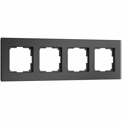 Рамка на 4 поста Werkel Senso W0043108 черный, стекло soft-touch
