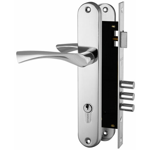 Замок цилиндровый с в комплекте с ручкой LOCKSET.9011 (SET F9011) CP хром