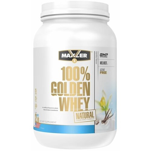 Maxler 100% Golden Whey Natural 907 гр (Maxler) протеин maxler golden whey концентрат сывороточного белка изолят сывороточного белка ванильное мороженное 907 гр