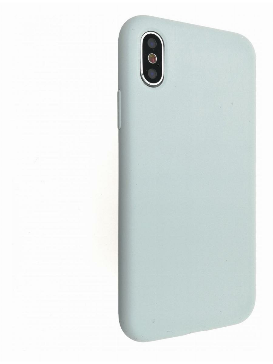 Чехол для iPhone X/XS Kruche Silicone Sky blue противоударный пластиковый кейс защитный силиконовый бампер софттач накладка с защитой камеры