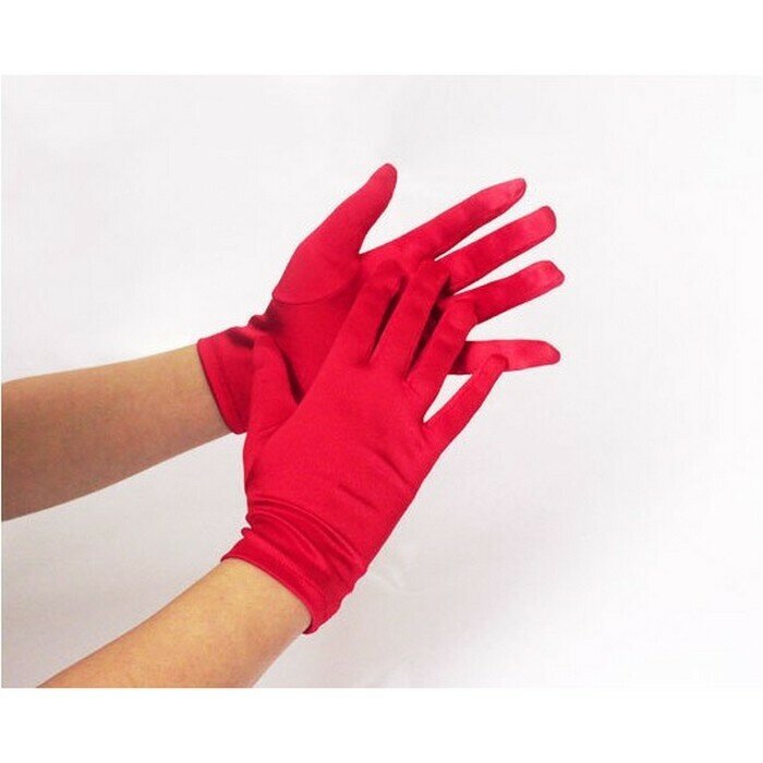 фото Перчатки взрослые, красные, 23 см, вечеринка 20-х 30-х, Чикаго, гангстерская вечеринка