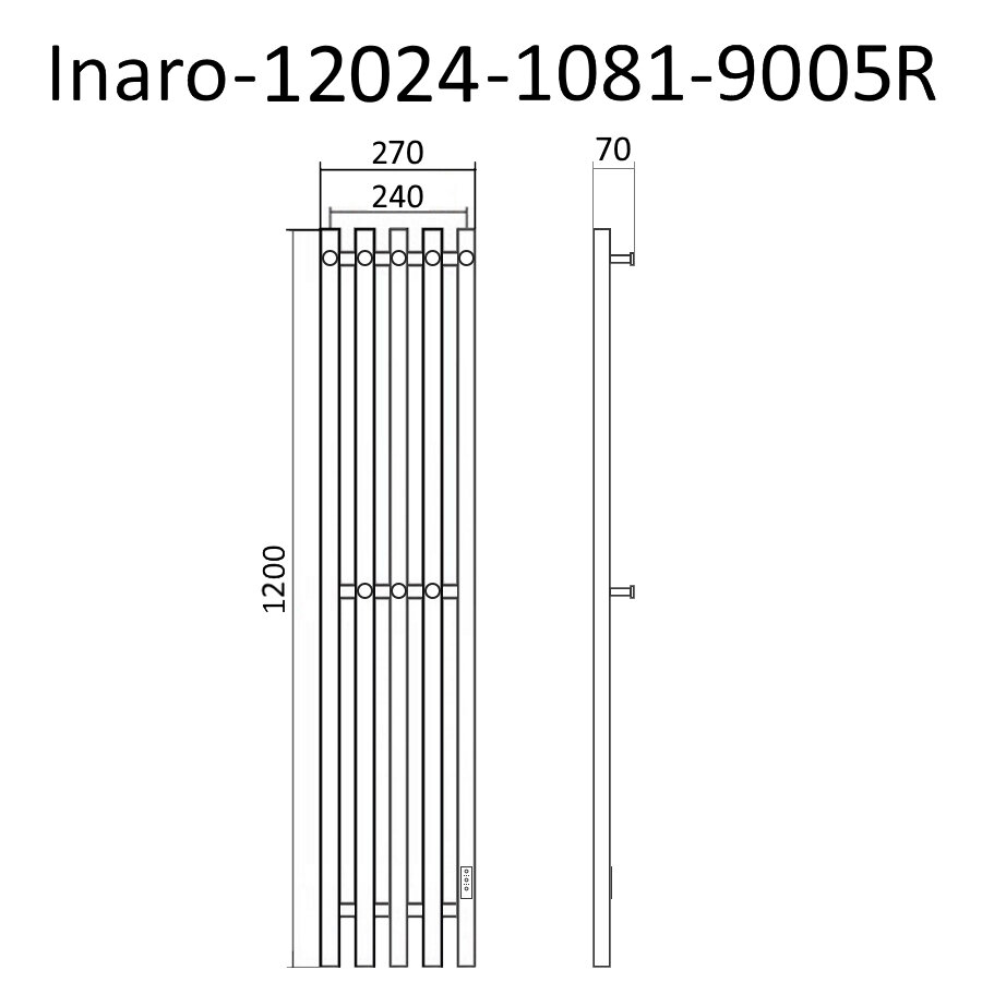 Полотенцесушитель Inaro Р120*6*24 профильный , скр монтаж, С таймером, 8 крючков, Кабель с вилкой черный 90 см; 8 крючков - фотография № 7