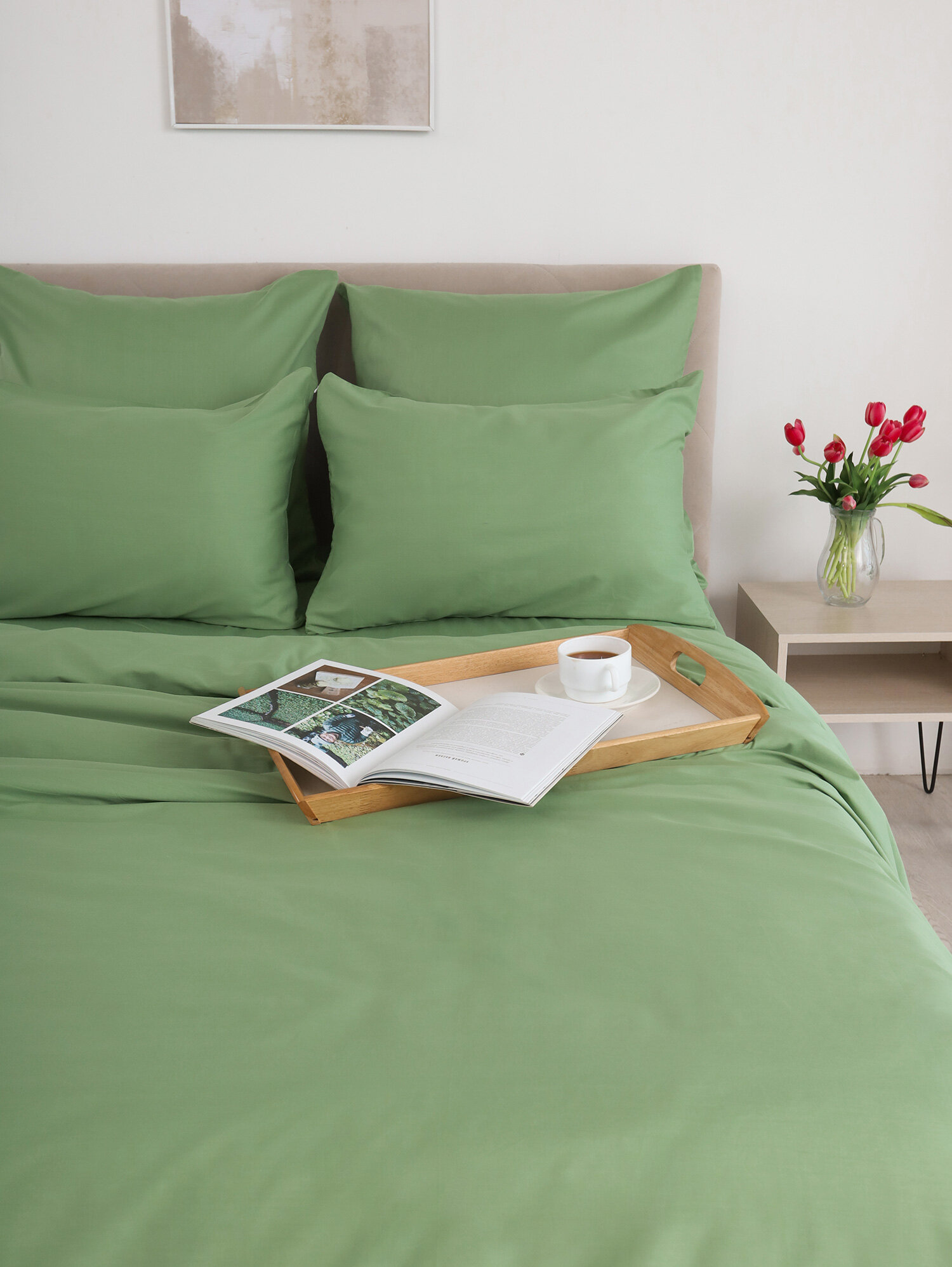 фото Наволочки из сатина PSO-003 зеленый Elintale (зеленый), Наволочка 70x70