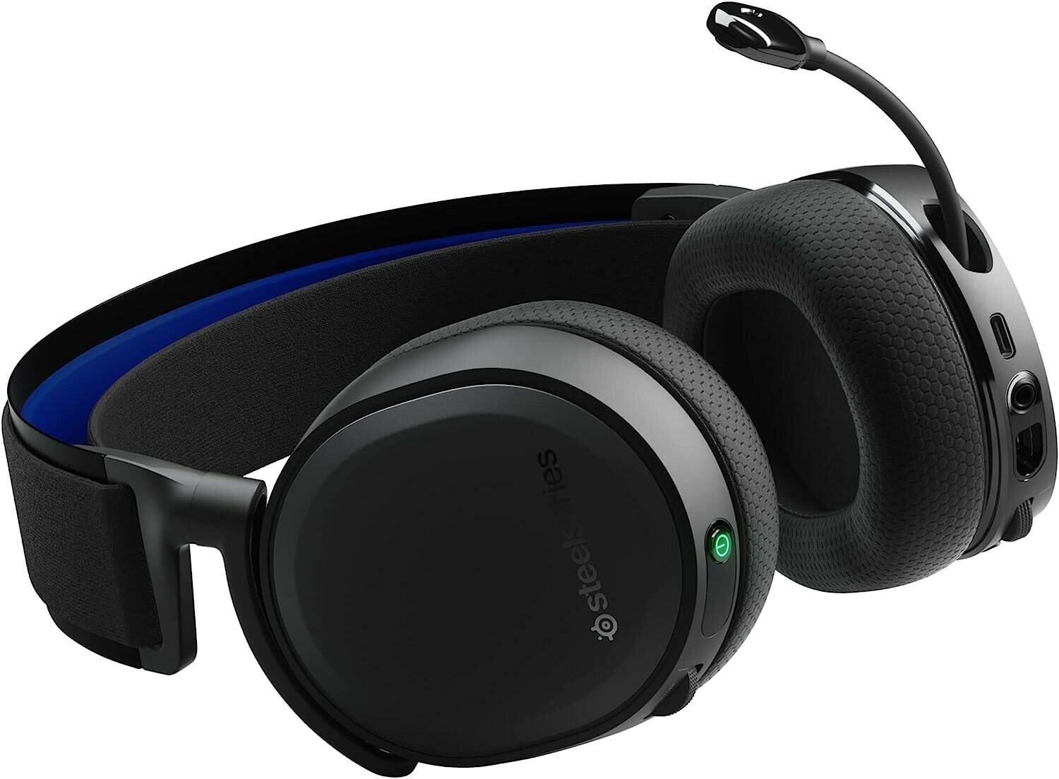 Гарнитура игровая SteelSeries Arctis 7P+, для компьютера и игровых консолей, мониторные, радио, черный [61462] — фото 1