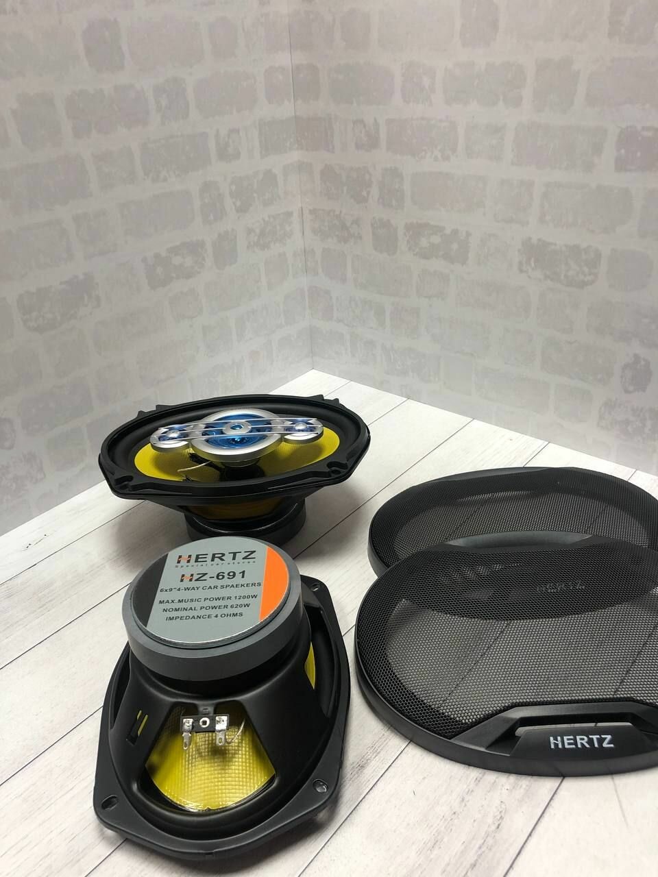 Автоколонки 691 1200W 16x24 см (6x9 дюйм) 4-полосные, мощный бас, коаксиальные