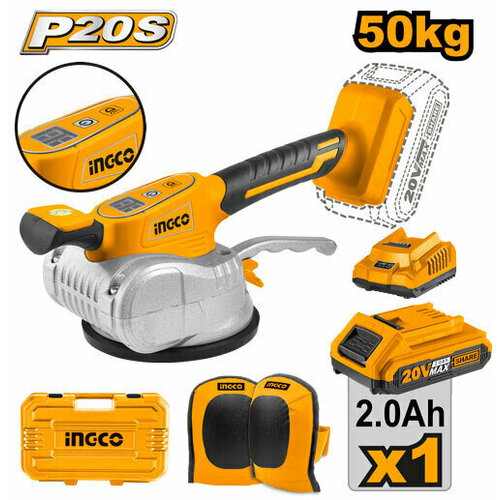 Аккумуляторная виброприсоска для укладки плитки INGCO CTVLI20101 20 В 1х2 Ач 9700₽