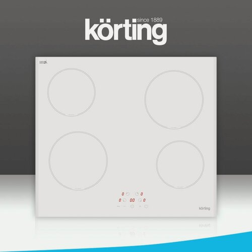 Изображение товара Электрическая варочная панель Korting HK 60003 BW ширина 60 см, 4 конфорки, сенсор, белый