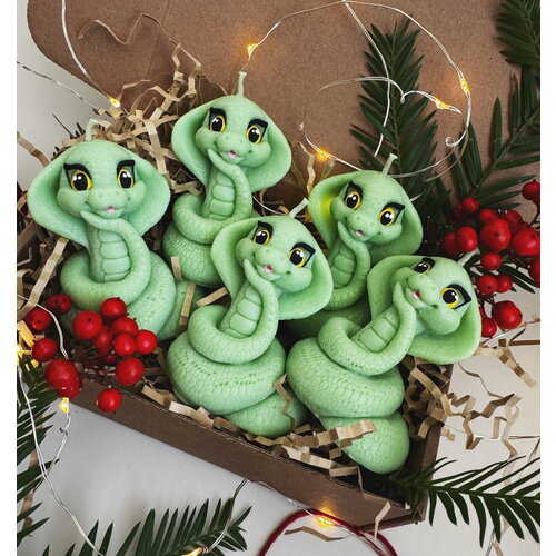 Свеча Змея / Символ 2025 подарок на Новый год ( 5 Штук в упаковке )