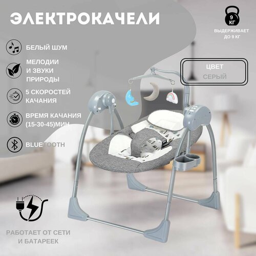 Miqiun N Новинка 2025 Электрокачели для новорожденного Marbella , на пульте, бесшумное качание, датчики веса