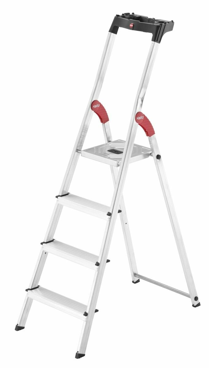 Стремянка Hailo 8160-407 С Лотком Для Инструмента 4 Ступени Рабочая Высота 2.82 М Нагрузка 150 Кг.