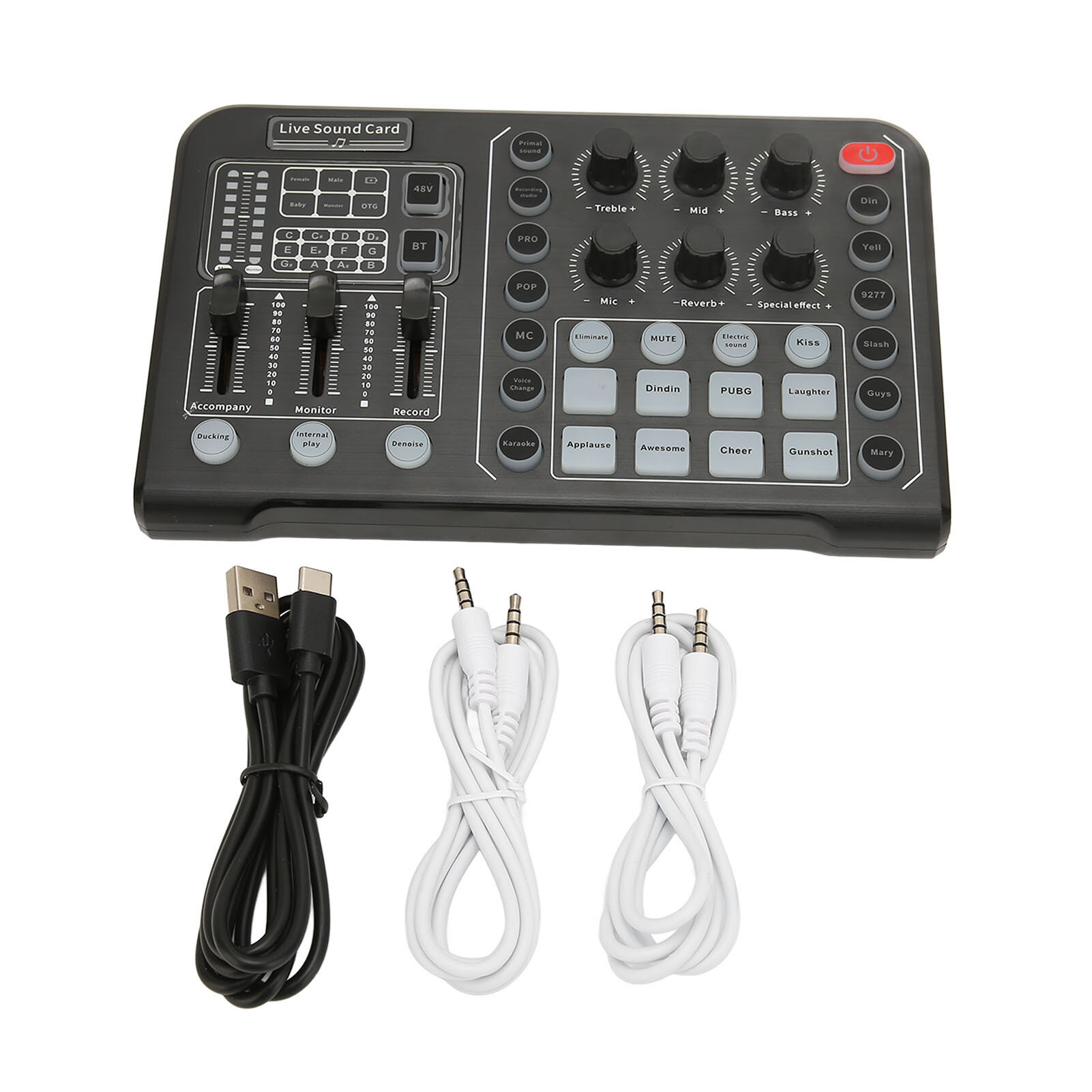 Живая звуковая карта, шумоподавление, Plug and Play, устройство смены голоса, звуковой микшер, плата для записи караоке вживую