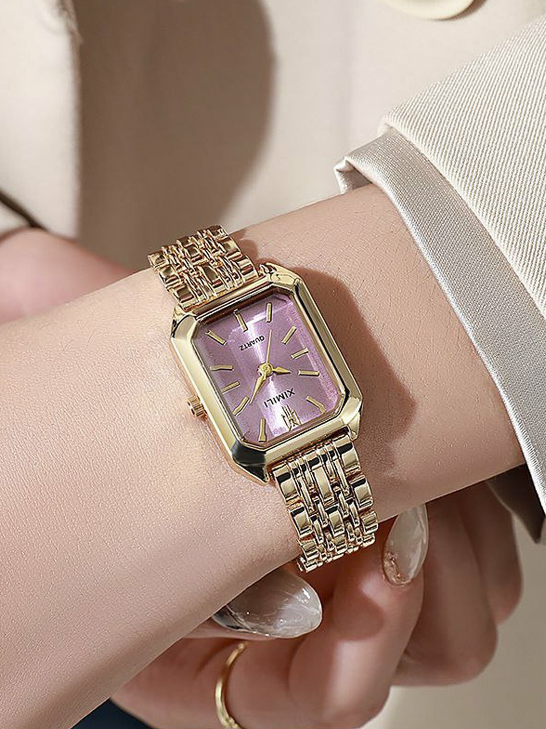 Наручные часы 1968, голубой, бордовый, белый, бесцветный — фото 1