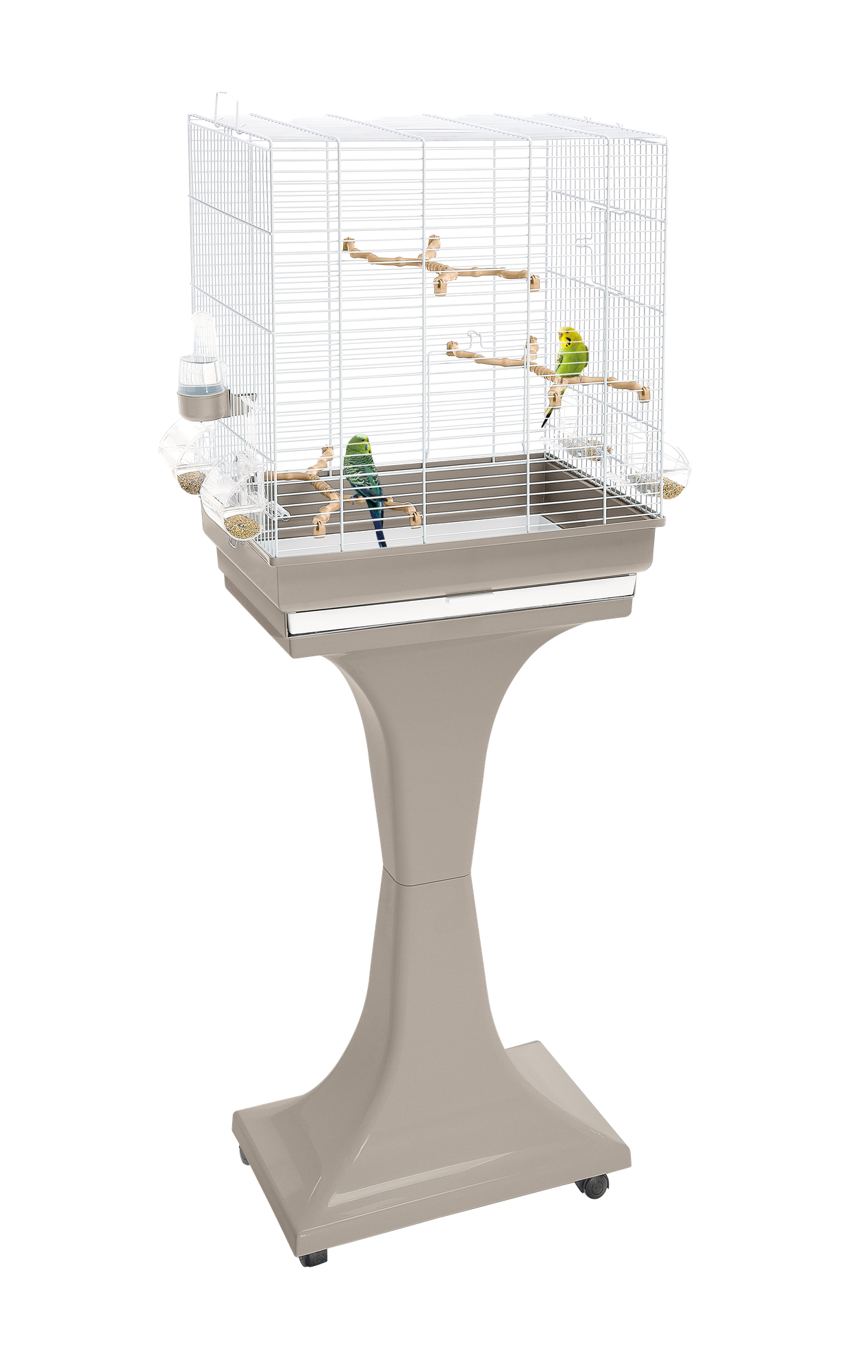 Имак клетка д/птиц CAMILLA белый/серый на колесах и подставке 50х30х57/129см (03761)