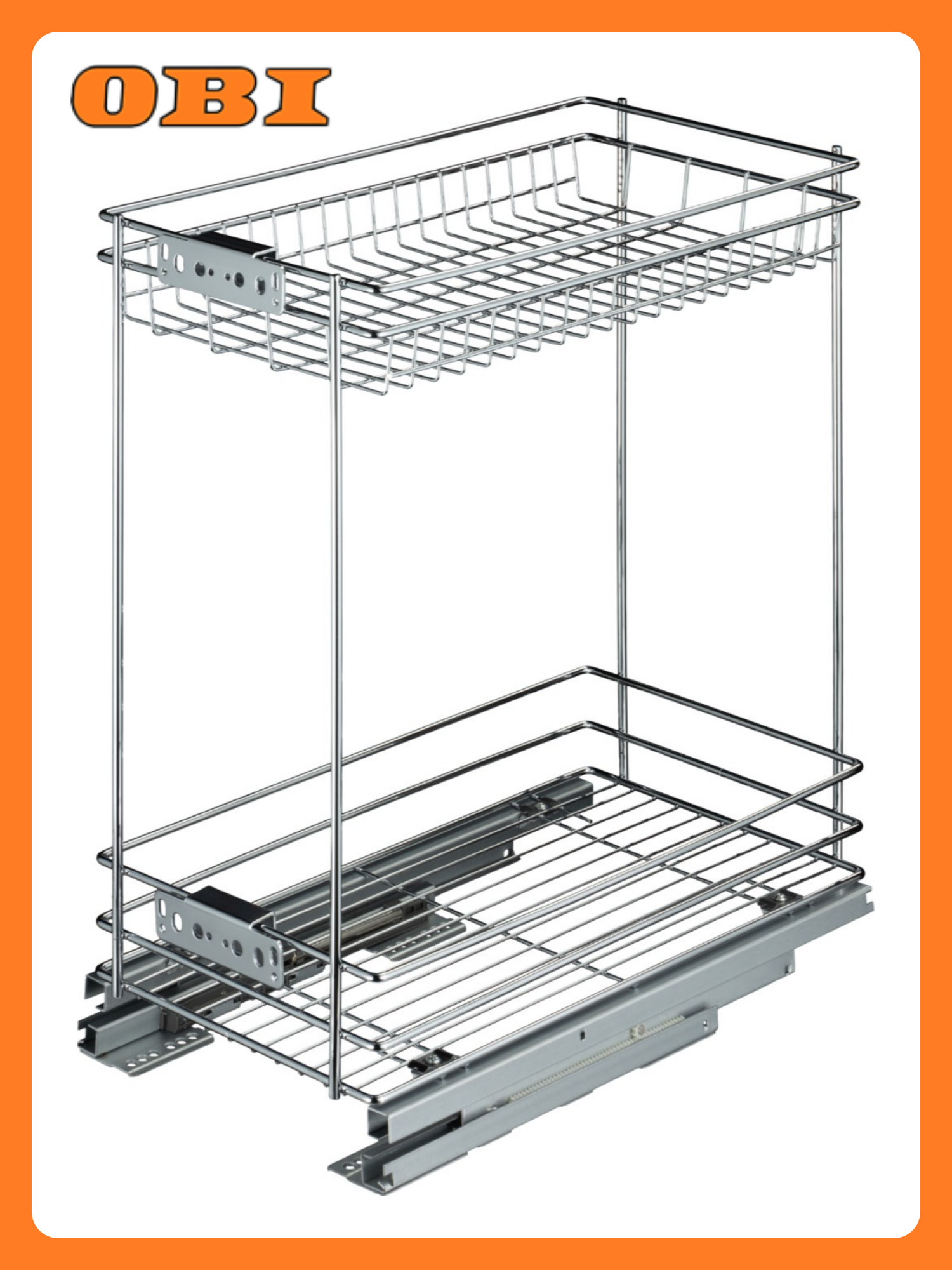 Корзина 300мм 2-уров. D475xW245xH510мм с доводчиком с направляющими
