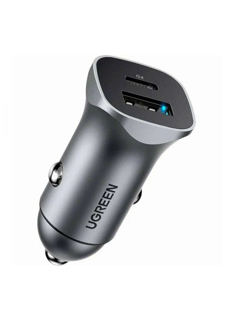 UGREEN Автомобильное зарядное устройство UGREEN CD130 (40858) 30W USB-C+ USB-A Fast Car Charger серый