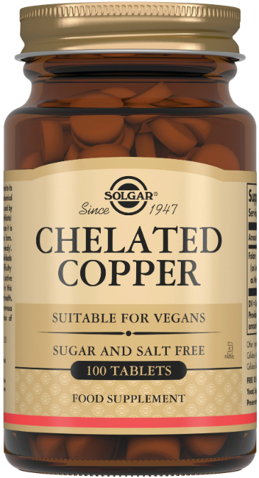 Solgar Chelated Copper Tablets 100 tabs