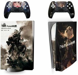 Наклейка виниловая защитная на игровую консоль Sony PlayStation 5 Disc Edition Nier Automata полный комплект геймпады