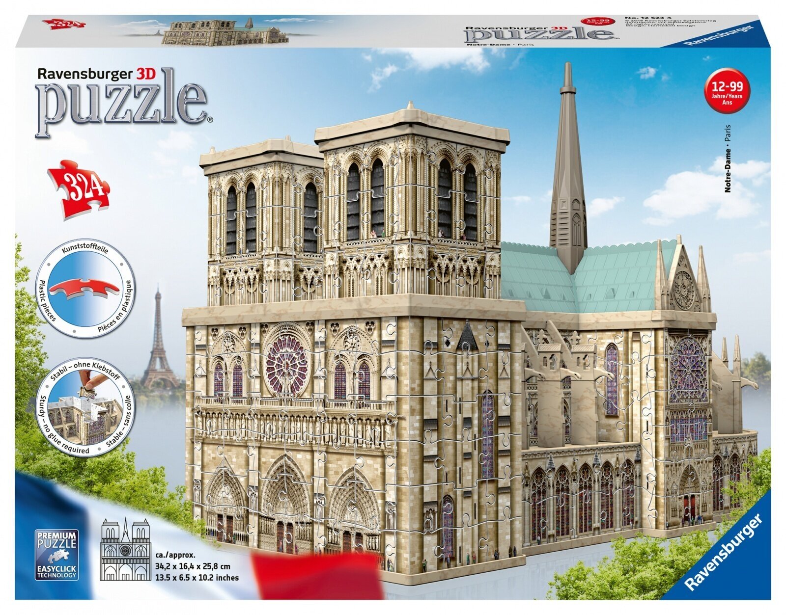 Пазл 3D Ravensburger "Нотр Дам", 216 деталей (12523)