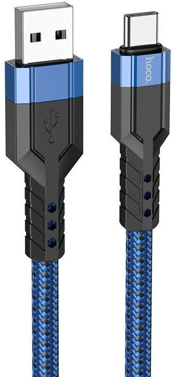 Кабель USB-A - Type-C экстра прочность / нейлоновая оплётка / 1,2 метра / 6 мм толщина / Hoco