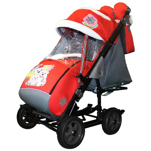 фото Санки-коляска galaxy city 3-1, красный