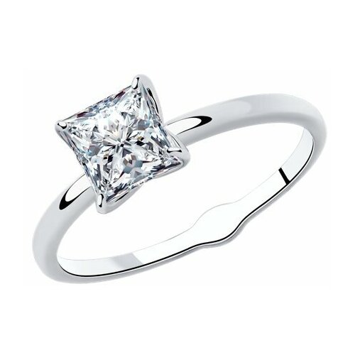 Кольцо помолвочное Diamant, серебро, 925 проба, фианит, размер 16.5, белый
